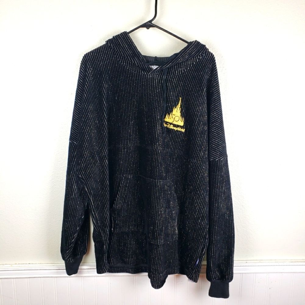 W. Disney World Women's Spirit Jersey Metallic Pin Stripe 50th Anniversay Hoodie